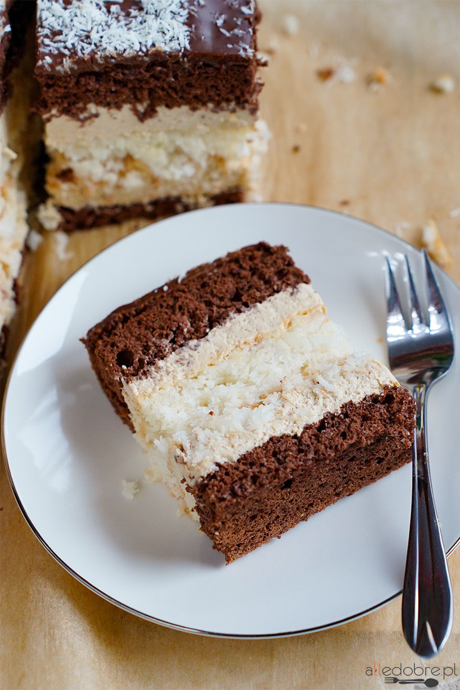 Ciasto kawowe z bezą kokosową przepis